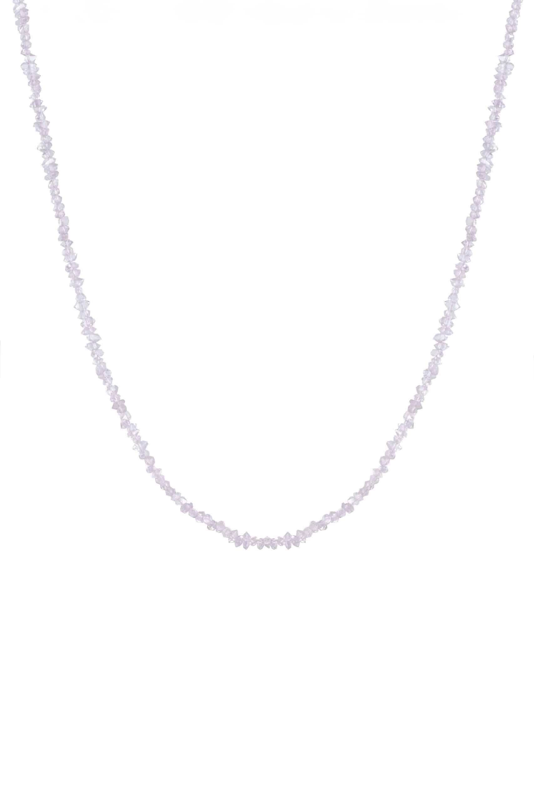 Crystal necklace Herkimer with small crystals