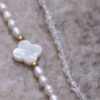 Crystal necklace Herkimer with small crystals