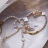 Pearl Necklace with Clover Charms