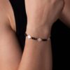 Bracciale a forma di trifoglio con tormalina nera