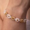 Flower bracelet with Citrine and Moonstone – Fleur Eterna