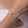 Flower bracelet Pink Tourmaline and Pearls – Fleur Eterna