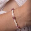 Flower bracelet Pink Tourmaline and Pearls – Fleur Eterna