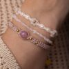 Flower bracelet Moonstone and Pearls – Fleur Eterna
