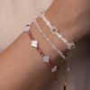Clover bracelet with Pink Tourmaline