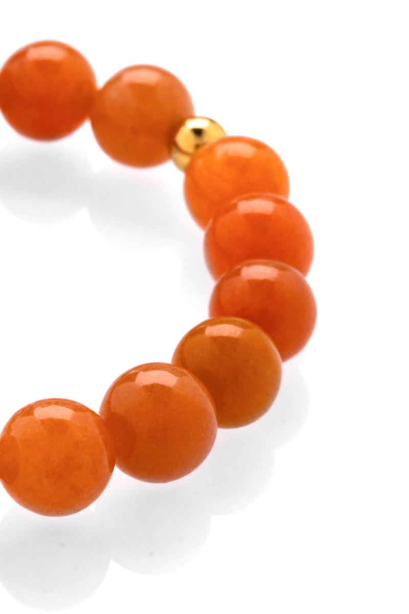 Bracelet surfeur orange et aventurine perles gomme