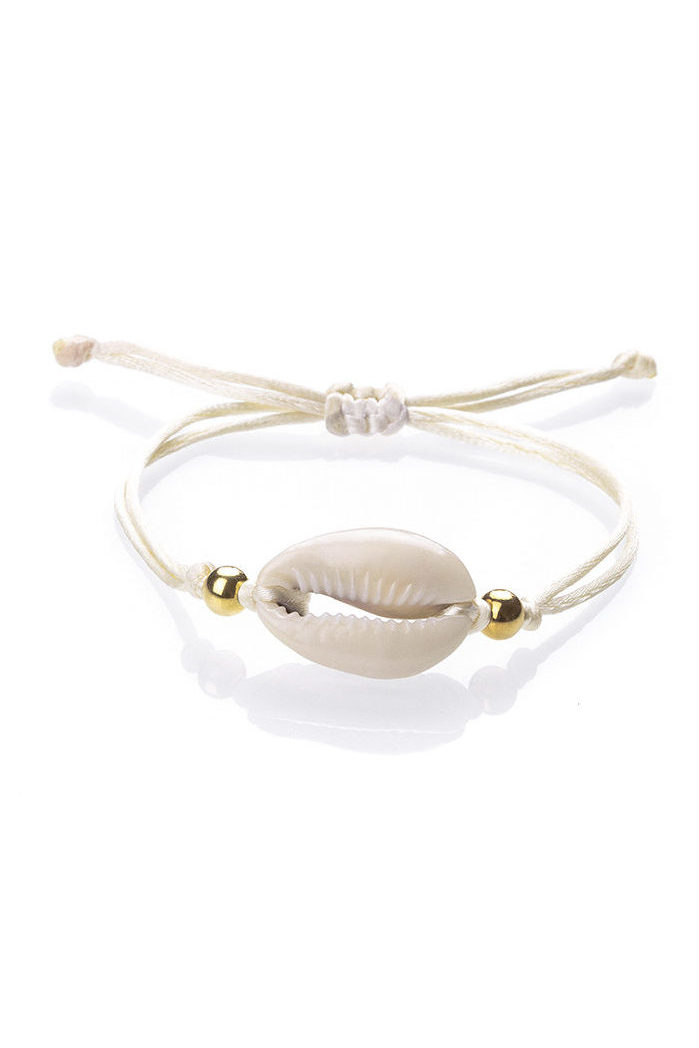 Bracelet Cheville Coquillage Cristaux de Quartz - Bijoux et Coquillages