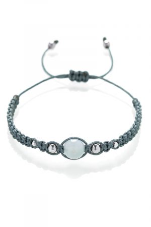 Bracelet macramé Aigue-marine
