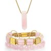 Rose quartz jewellery set