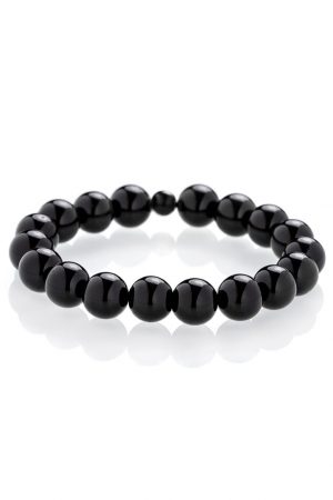 Schwarzes Obsidianarmband schwarz