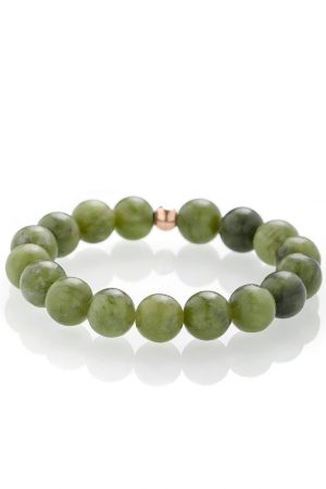 Bracciale in giada verde oro rosa