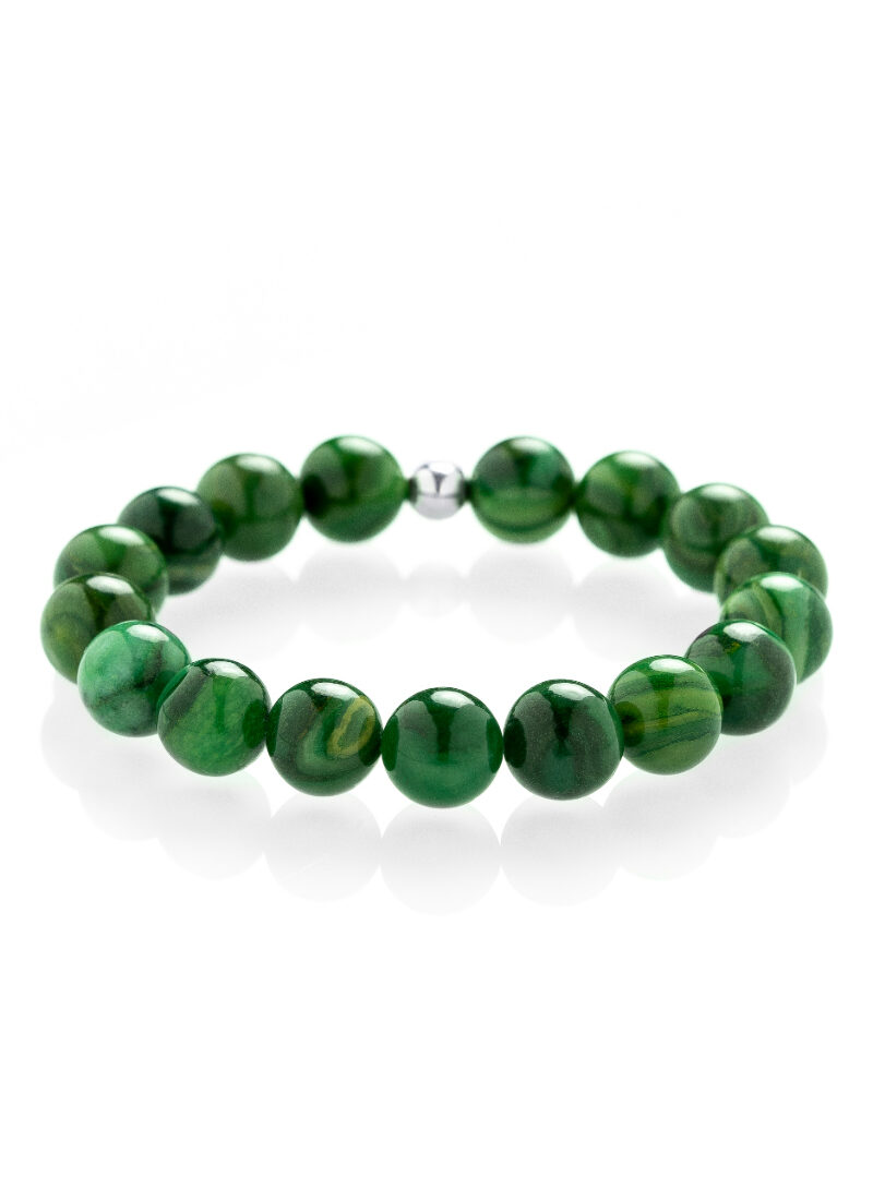 Jade Baha'i prayer beads bracelet w/ baha'i ringstone symbol 