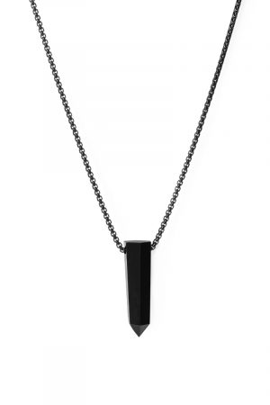 Buy Stylish Stainless Steel Funky Geometric Black Square Natural Stone Punk  Locket Pendant Necklace With Silver Box Chain For Men's & Boy's Jewellery  at Amazon.in