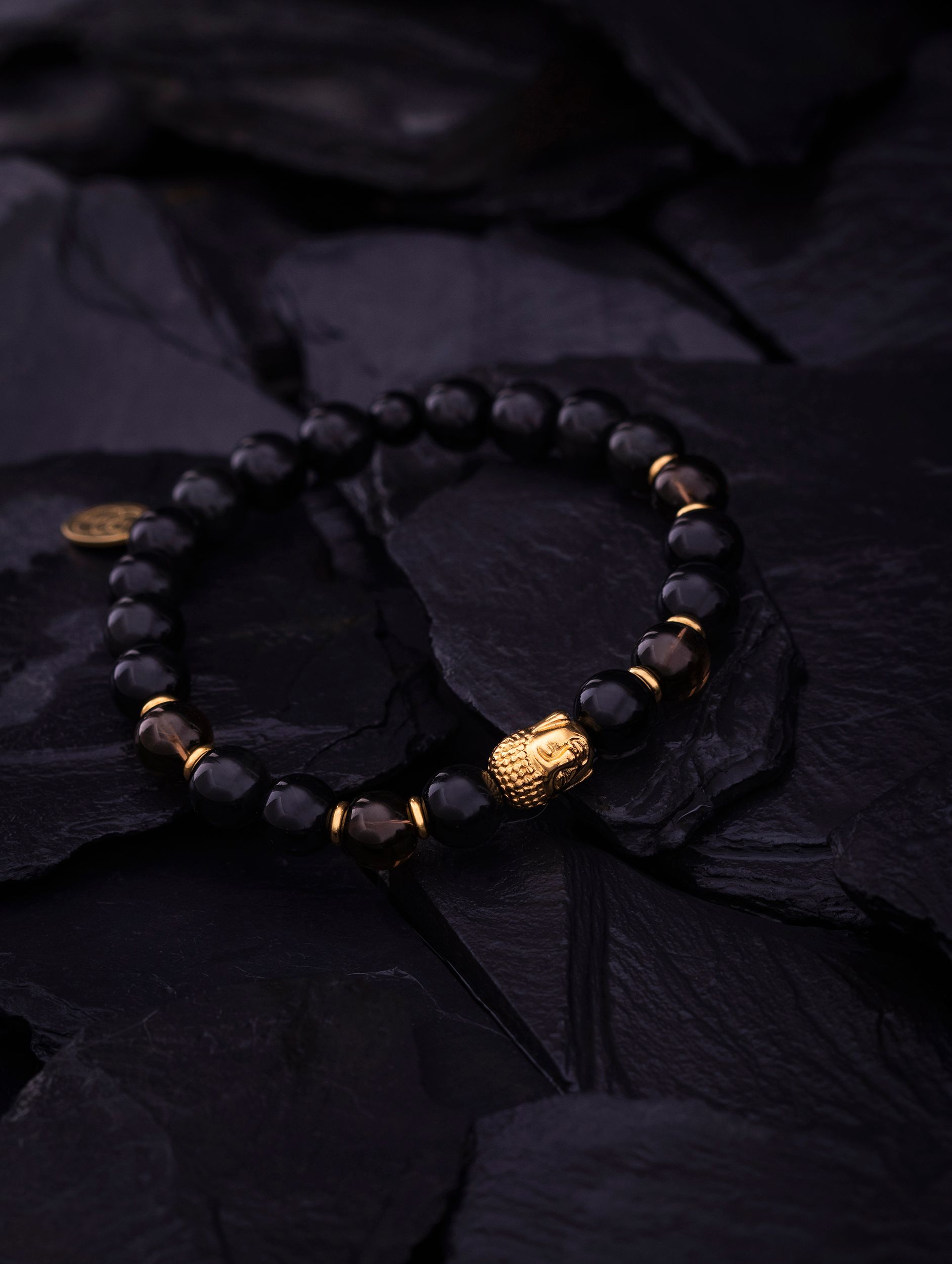 Generico ALCHIMIA Bracciale Unisex Buddha In Pietre Vere Naturali – Maifanite Mm.8 – Fatto A Mano In Italia Con Filo Elastico