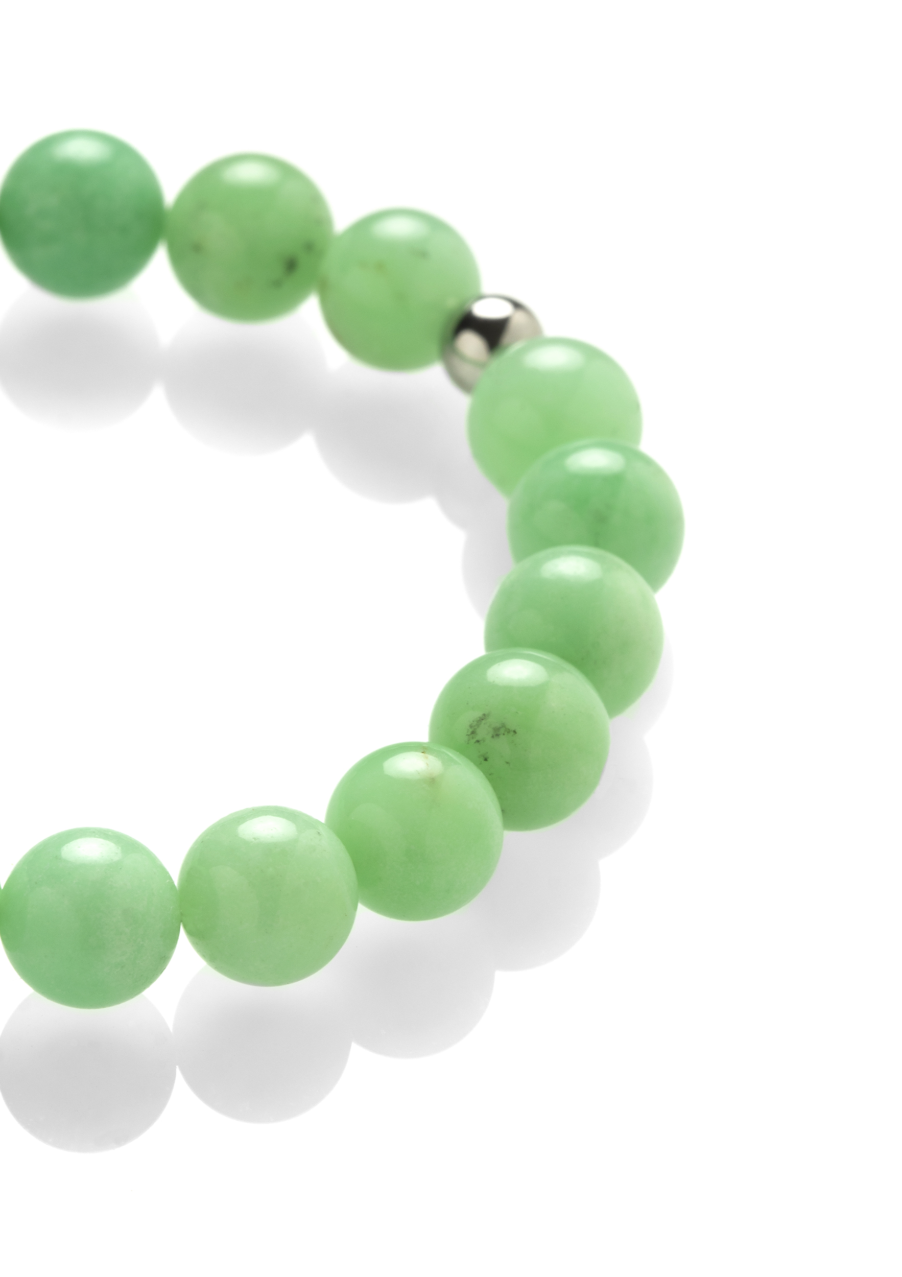 Bracciale Elastico Fatto A Mano In Crisoprasio Verde Naturale - Pietre Sfaccettate Da 4mm, Lunghezza 18cm, Regalo Benessere