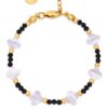 Bracciale a forma di trifoglio con tormalina nera
