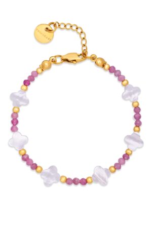 Clover bracelet with Pink Tourmaline
