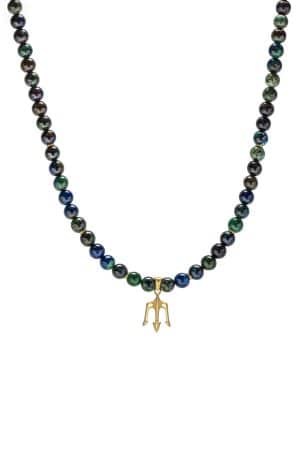 Collana con perline Chrysocolla da uomo
