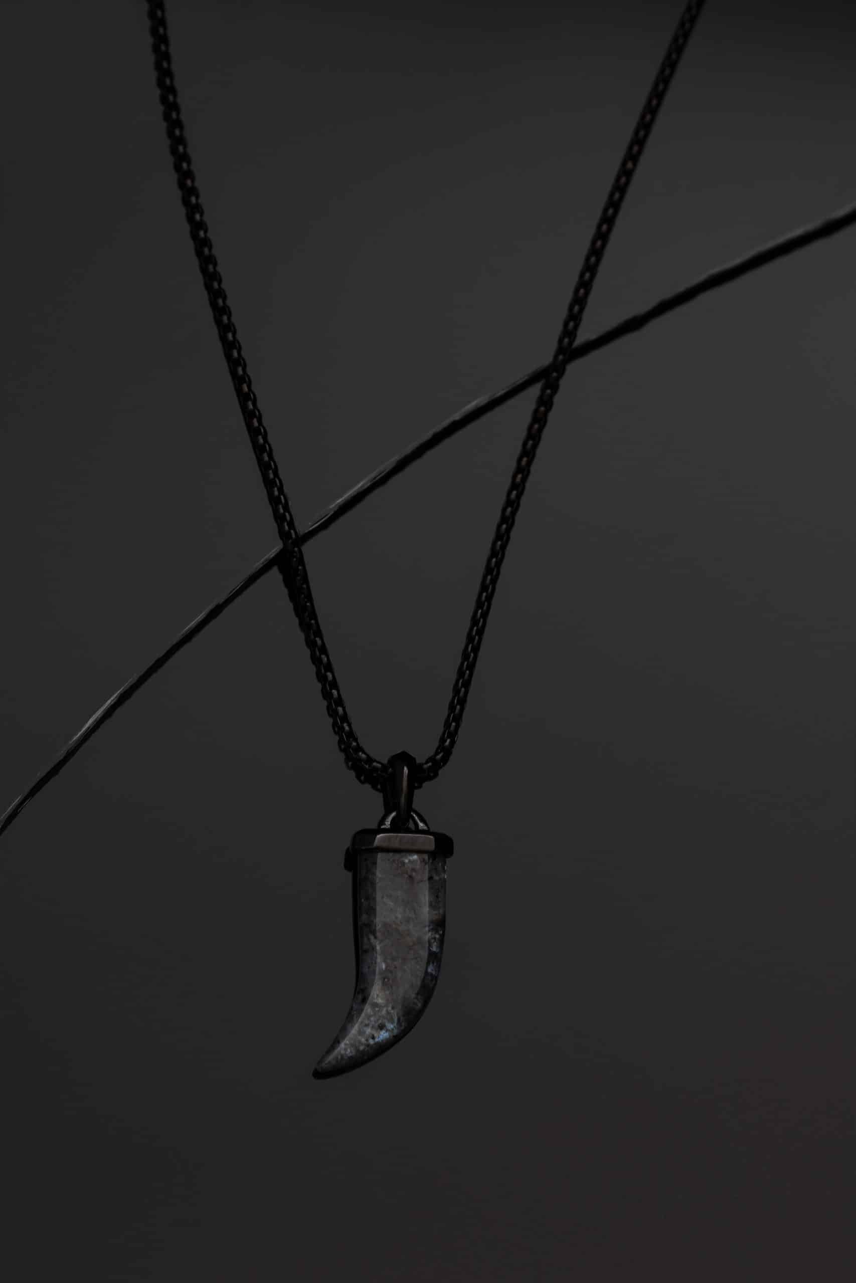 Horn Labradorite Diamond Necklace | Abundance Strength | Protection –  Pranajewelry