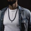 Collar de sodalita con cuentas para hombre