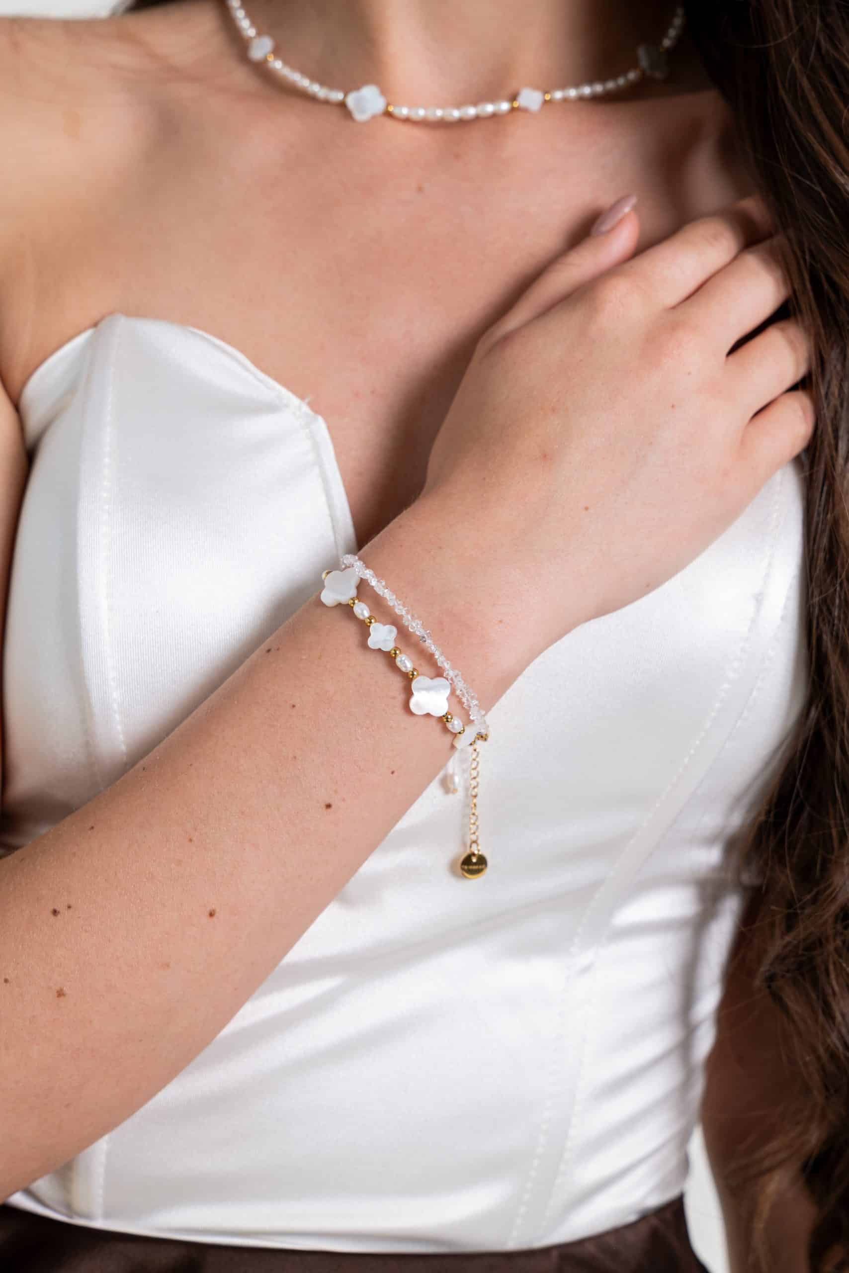 Mini Herkimer kristály karkötő