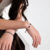 Bracciale a forma di trifoglio con tormalina nera