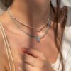 Crystal necklace Herkimer with small crystals