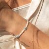 Flower bracelet Aquamarine and Pearls – Fleur Eterna