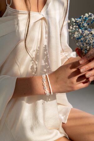 Flower bracelet Aquamarine and Moonstone – Fleur Eterna