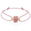 Raw strawberry quartz bracelet
