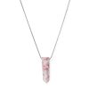 Pink tourmaline point necklace for women