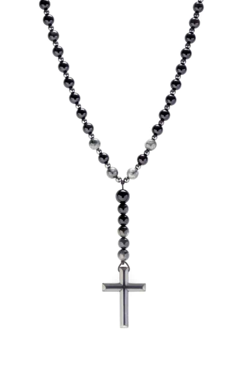 Collana Mala 108 Perle In Onice E Tormalina Nera – Ciondolo In Pietra Grezza – Gioiello Yoga E Meditazione