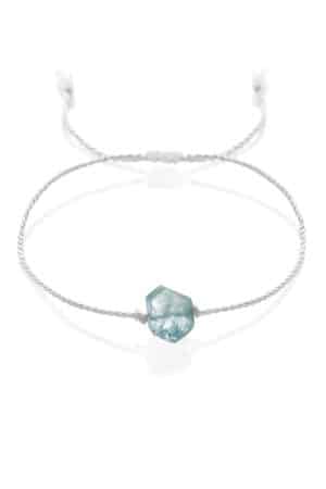 Bracelet aigue-marine brute pour femme
