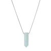 Aquamarine point necklace for women