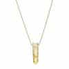 Rutilated Crystal quartz golden point necklace for women