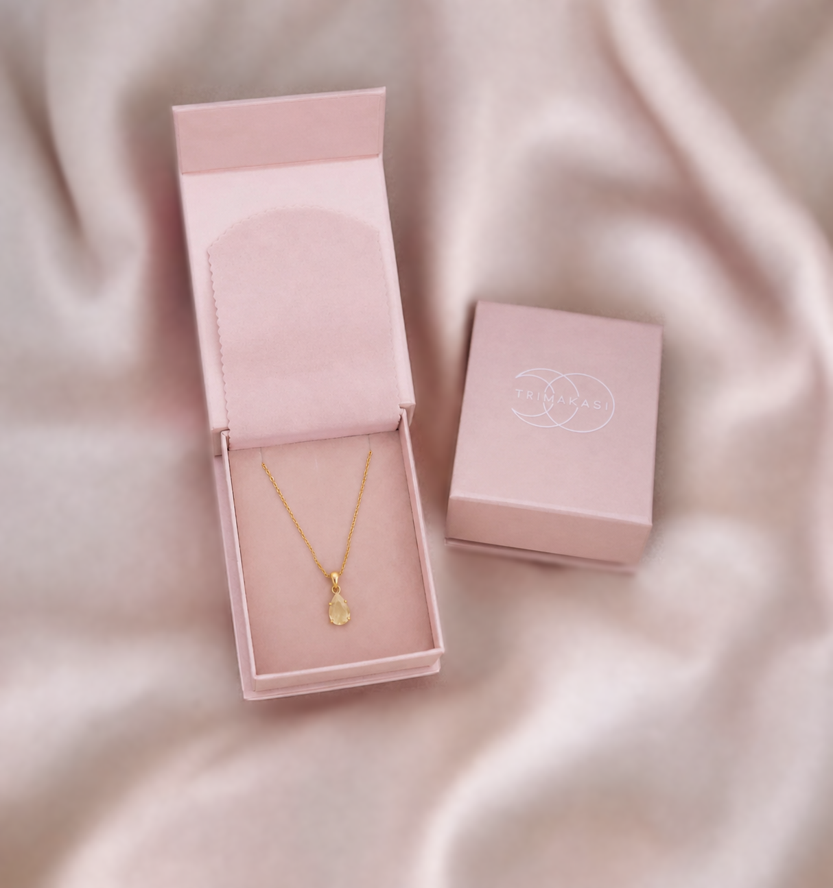 Citrine necklace – gift box