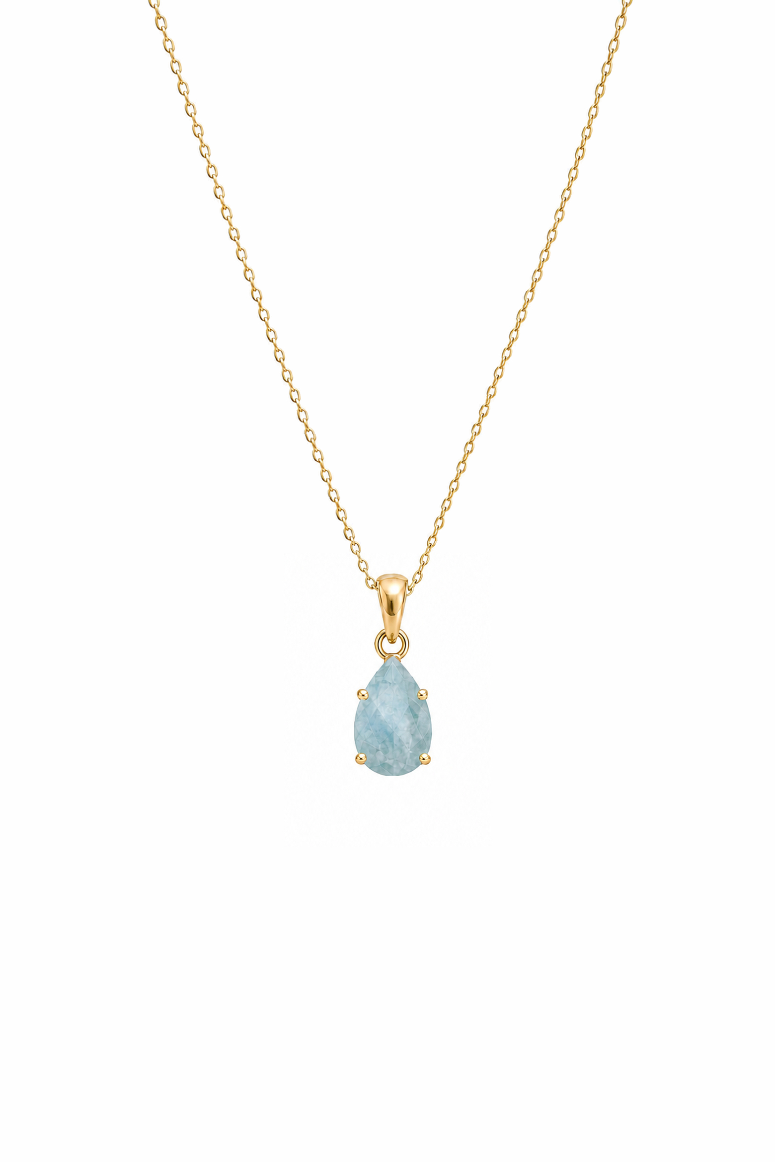 Aquamarine necklace – gold