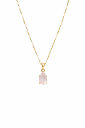 Rose quartz necklace – gold
