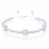 Flower bracelet Aquamarine and Pearls – Fleur Eterna