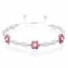 Flower bracelet Pink Tourmaline and Pearls – Fleur Eterna