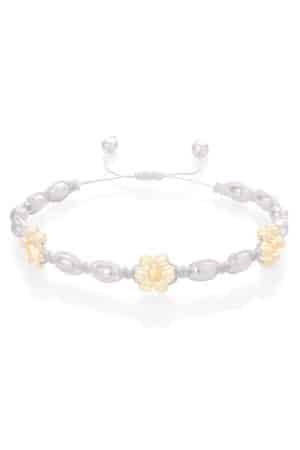 Flower bracelet Citrine and Pearls – Fleur Eterna