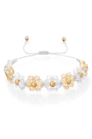 Flower bracelet with Citrine and Moonstone – Fleur Eterna