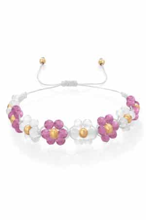 Flower bracelet Pink Tourmaline and Moonstone – Fleur Eterna