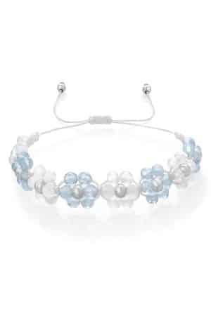 Flower bracelet Aquamarine and Moonstone – Fleur Eterna