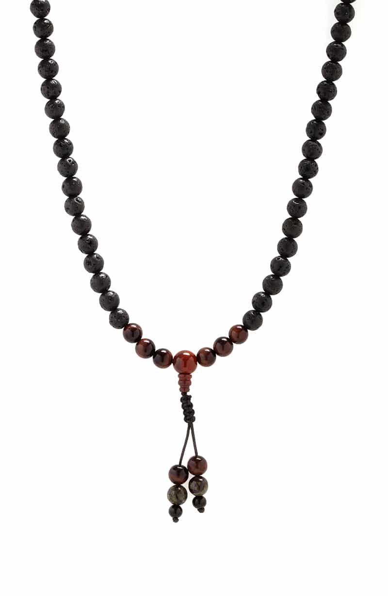 New fashion volcanic lava stone beaded necklace men's meditation yoga  ladies' natural stone necklace new design handmade gift