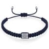 Men's macrame bracelet with silver Dharma symbol