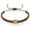 Bracciale da uomo in macramè con simbolo Dharma dorato