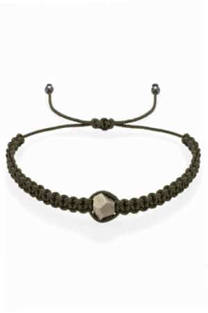 Men's macrame bracelet with pyrite