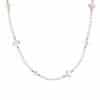 Pearl Necklace with Clover Charms