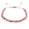 Women's Bracelet Pink Rhodonite Rondel